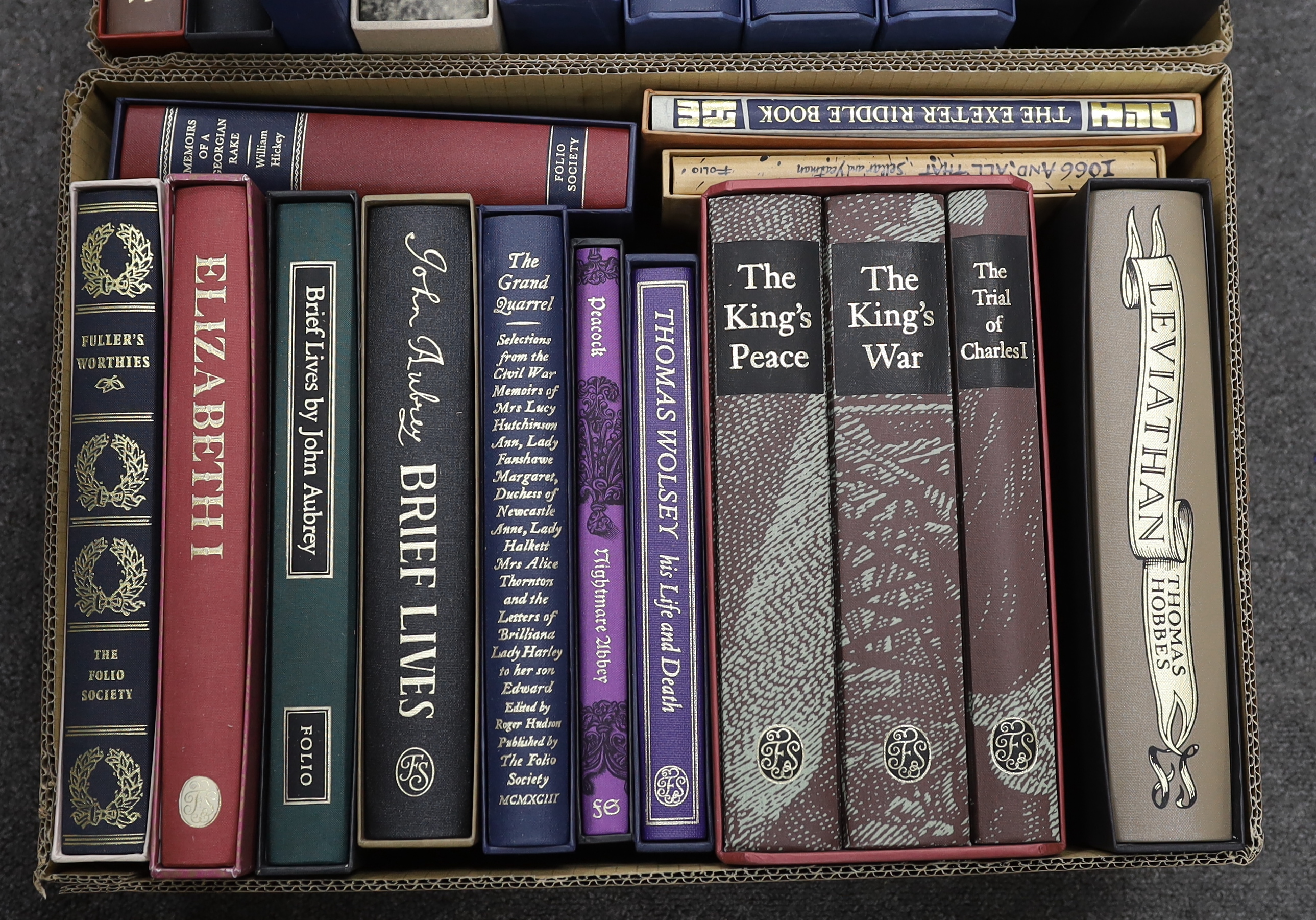 Folio Society - Mostly historical, includes Hobbes's Leviathan, Pakenham's Boer War; Hill's God's Englishman; Fuller's Worthies, and others (19)